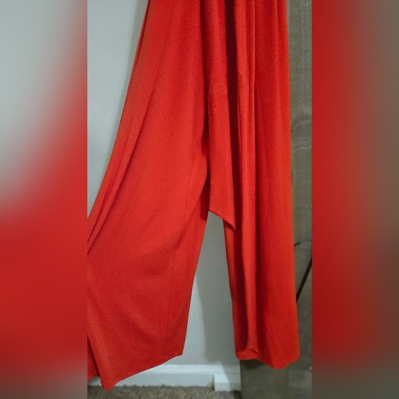RALPH LAUREN Black Label V Neck Wide Leg Stretch Jumpsuit In Red. Size 2X NWT - Picture 10 of 11